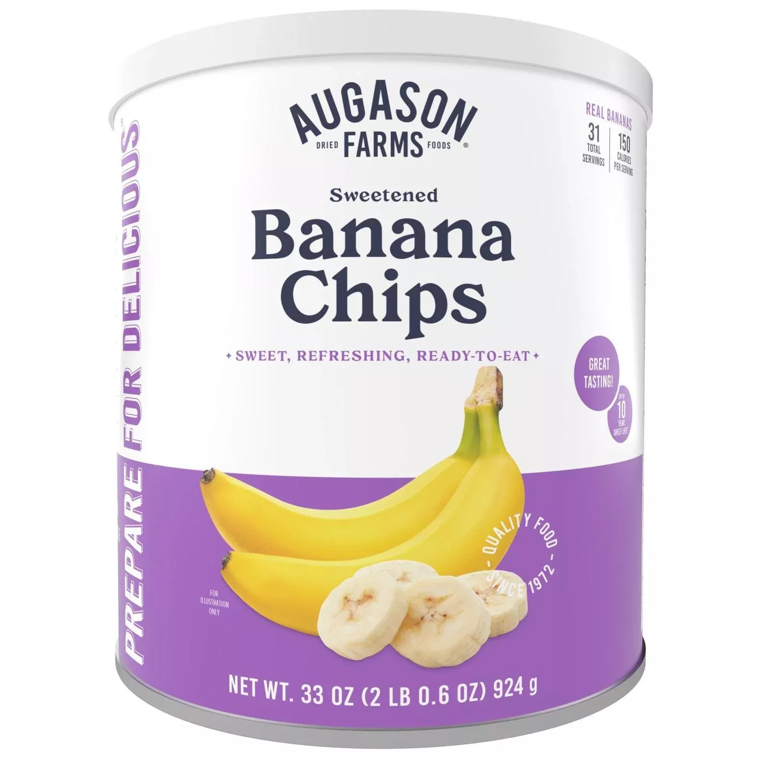Sweetened Banana Chips Can – 31 Servings