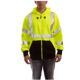 Tingley S78122 Job Sight Class 3 Hi-Vis Lime Green Zip-Up Hoodie