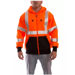Tingley S78129 Job Sight Class 3 Hi-Vis Orange Zip-Up Hoodie