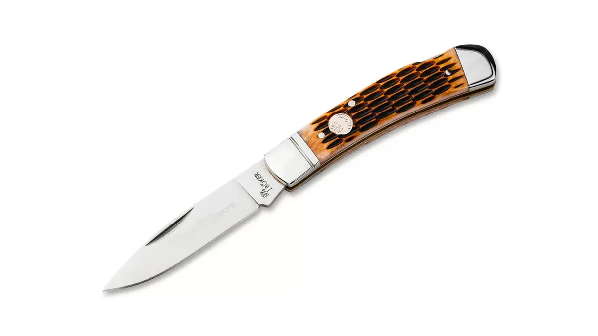 Traditional Series 2 Lockback, Jigged Amber Bone Handle 110891