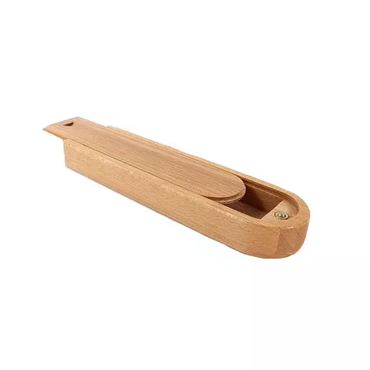 Wooden Pencil Box With Rounded End