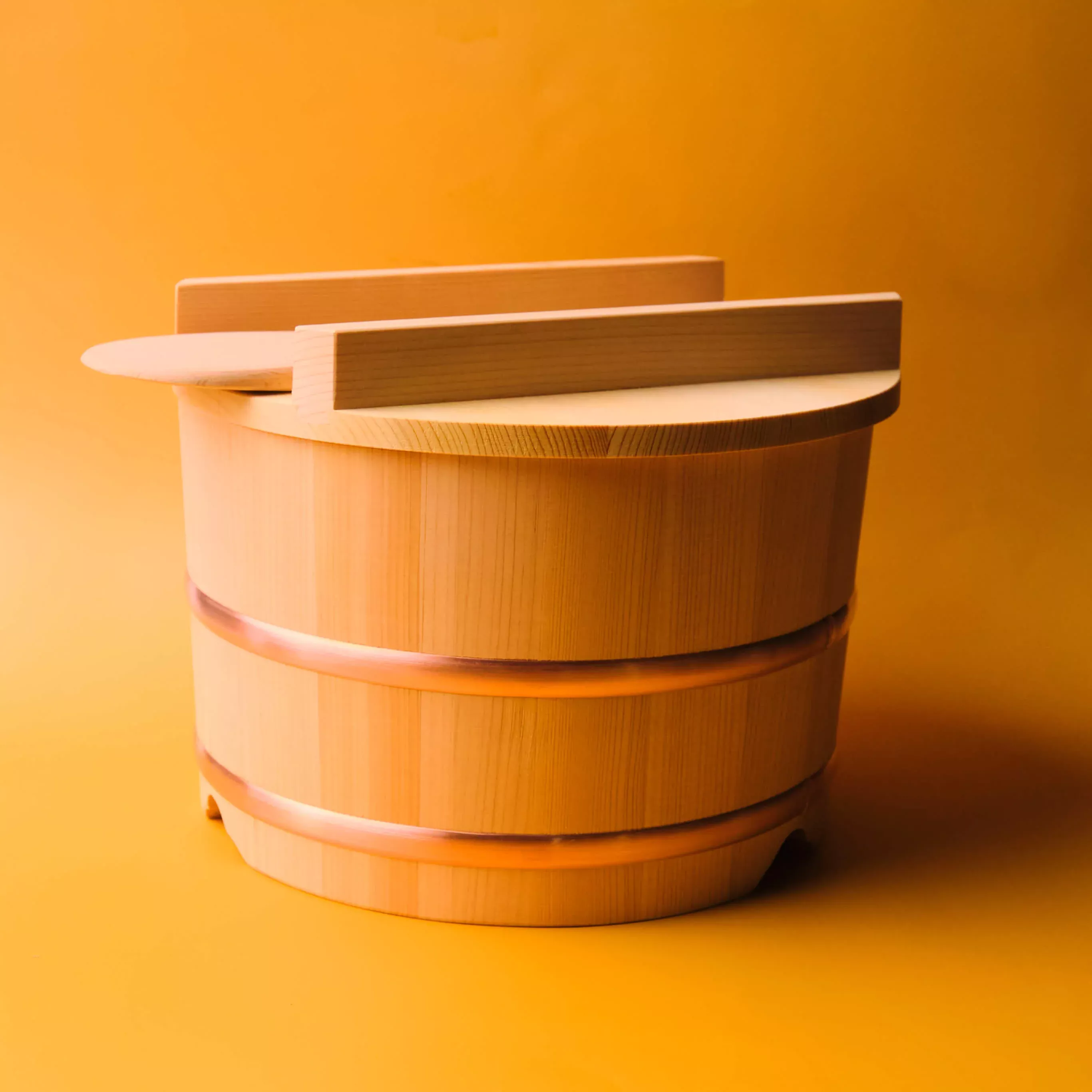 Yamacoh Ohitsu Sawara Wooden Rice Container - Nosebitsu