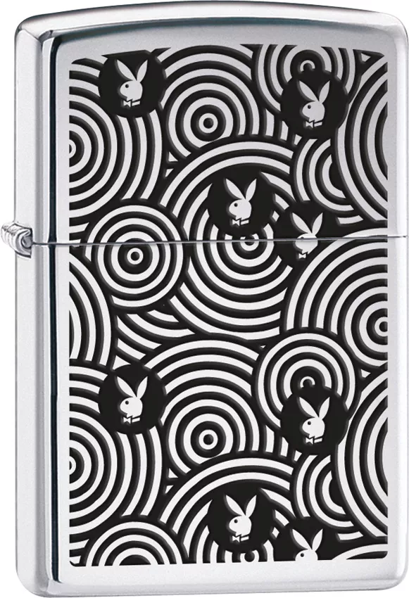 Zippo Playboy Lighter Black And White Circles 28075