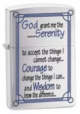 Zippo Serenity Prayer Brushed Chrome Lighter Z24355