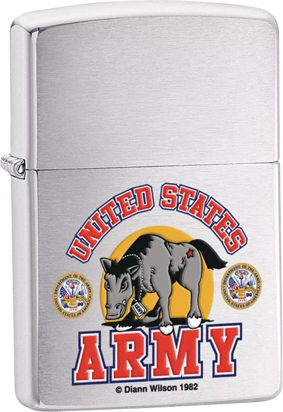 Zippo US Army Lighter ZO24530 Brushed Chrome Mule