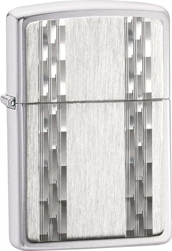 Zippo Vertical Diamond Cut Lighter Brushed Chrome 24994