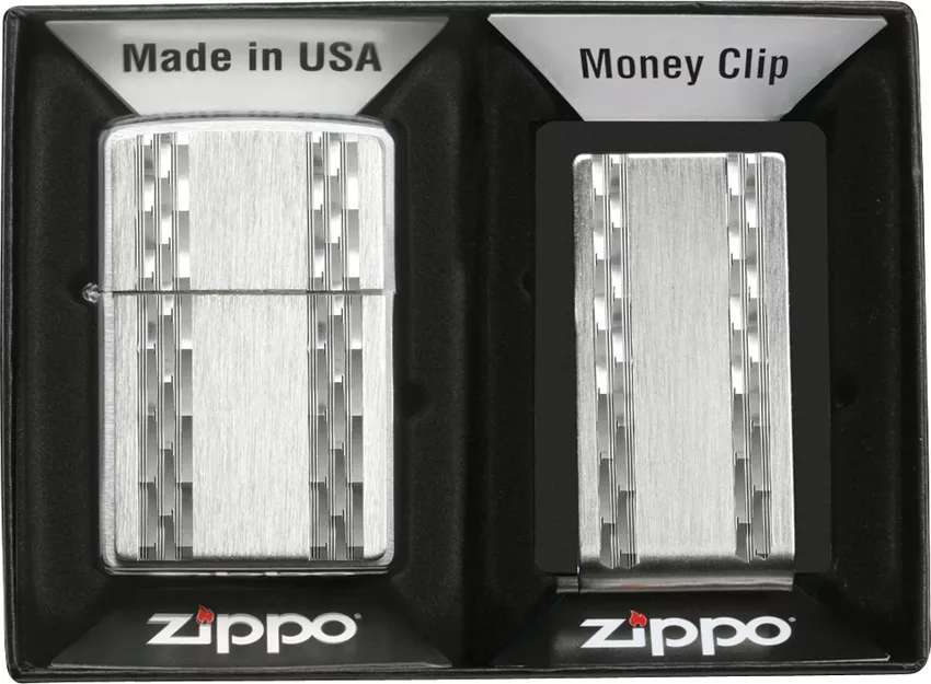 Zippo Zippo Vertical Diamond Cut Set lights 24874