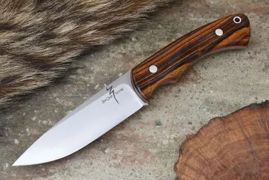 Zoe Crist Knives: Saluda Fixed Blade Knife w/ Desert Ironwood Handle & Red Liners - 3