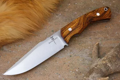 Zoe Crist Knives: Santa Fe Fixed Blade Knife w/ Desert Ironwood Handle & Black Liners - 2